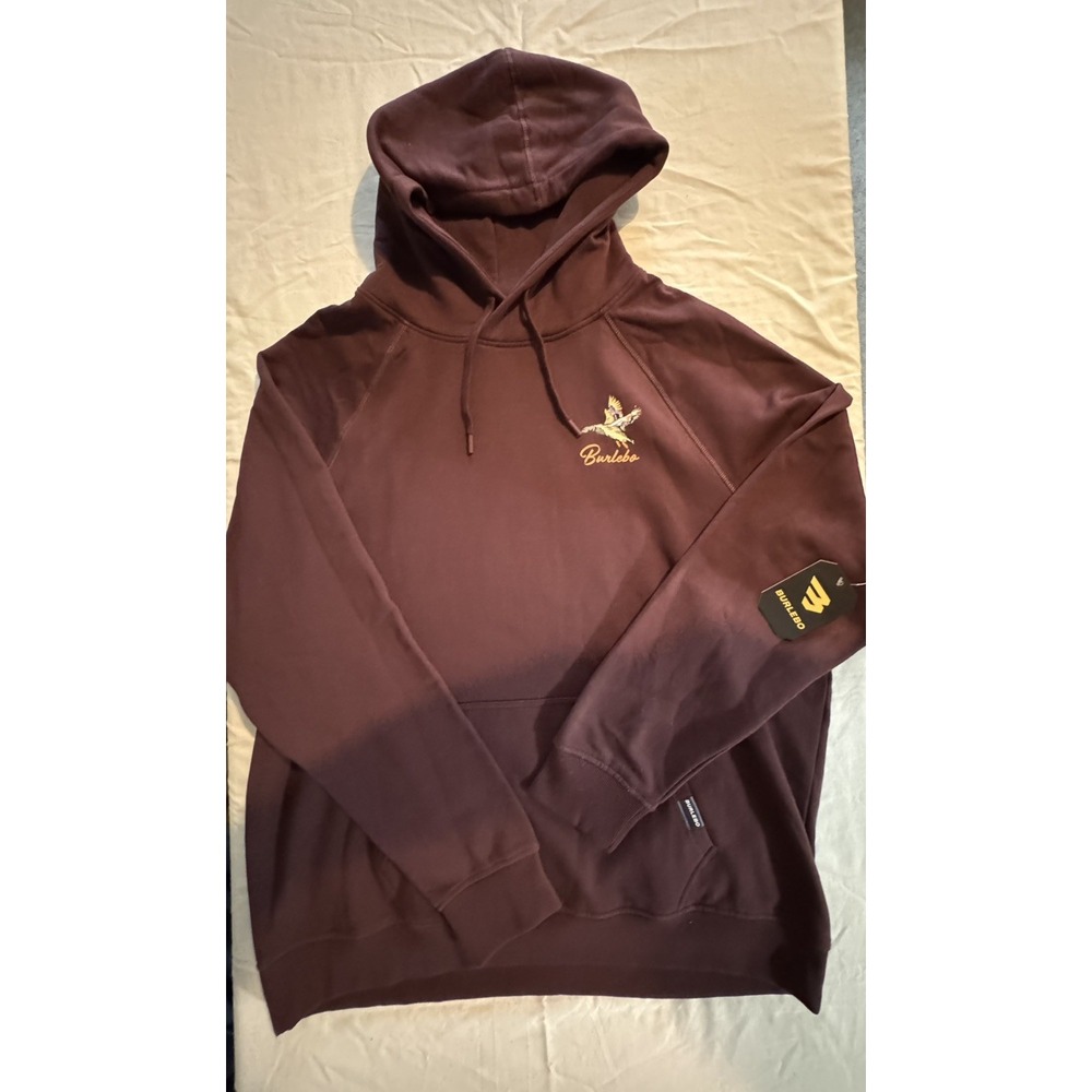 BURLEBO Men's Fleece Duck Burgandy  Hoodie Sz. extra large NWT